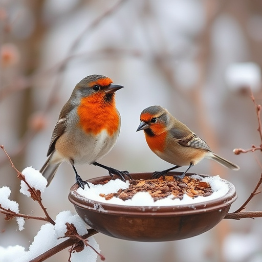 Mixed seeds spilling from garden feeder