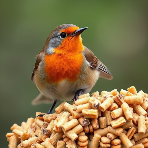 Mixed tits feeding on hanging suet feeder