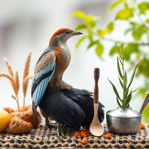 Multi-level bird feeding station in garden