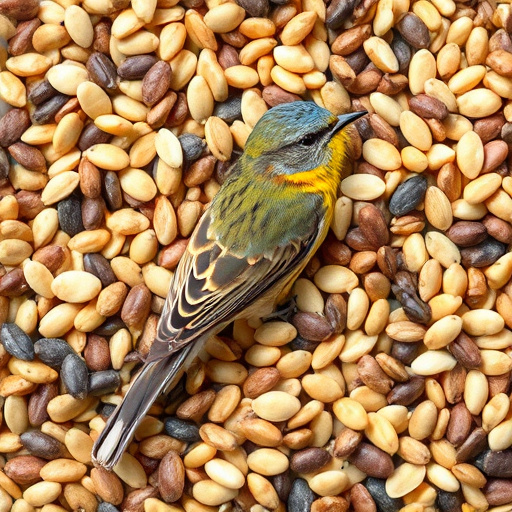 Natural bird seed without wheat grains