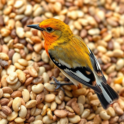 Natural bird seed without wheat grains