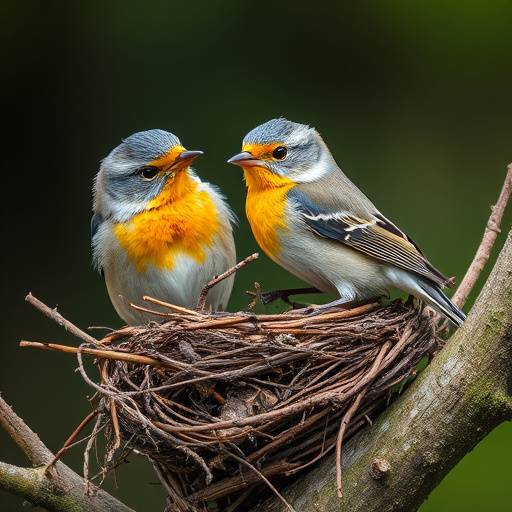 Nesting material scattered on ground