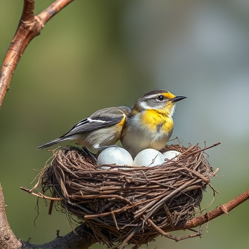 Nesting material scattered on ground