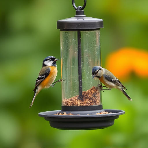 No-mess feeder with built-in seed guard