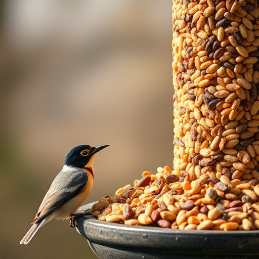 Open bag filled with bird seed mix