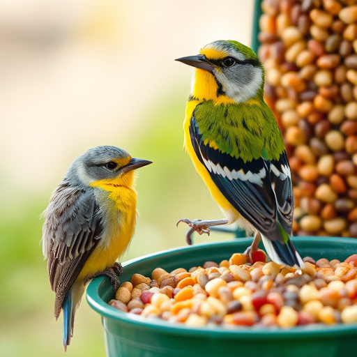Open bag filled with bird seed mix