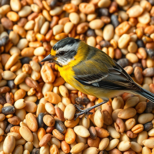 Open bag filled with bird seed mix