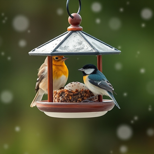 Open-sided shelter for ground feeding birds