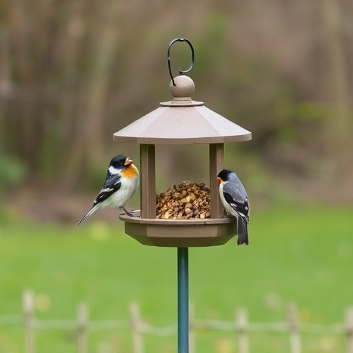 Open-sided shelter for ground feeding birds