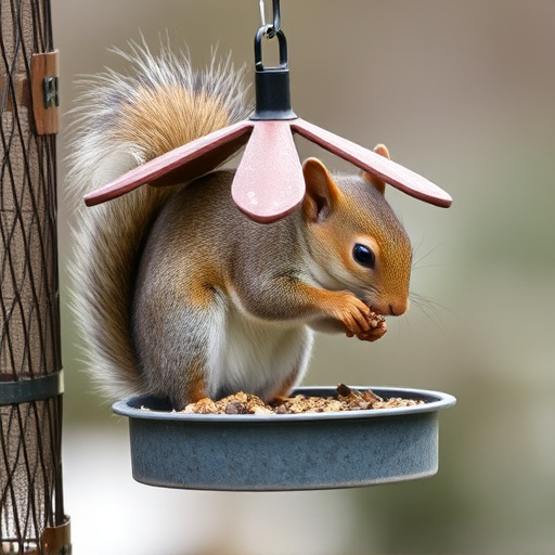 Outdoor feeder preventing squirrel access
