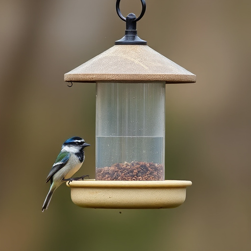 Outdoor feeder surrounded by wire barrier