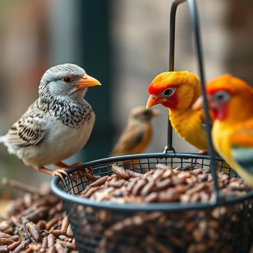 Overflow-free bird feeder with seed mix