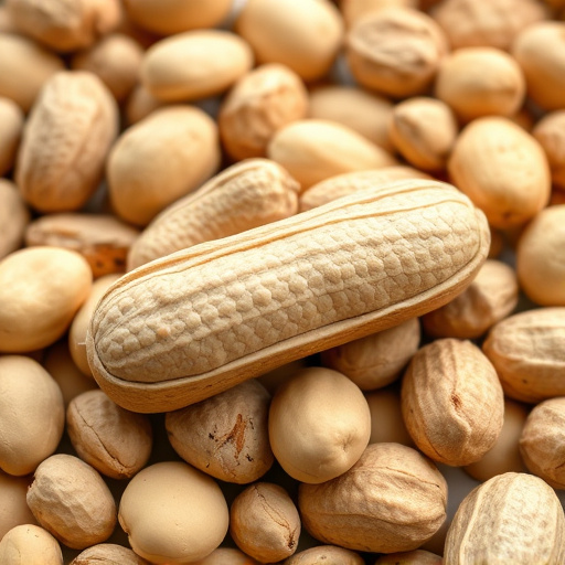 Peanut feeder surrounded by winter garden scenery