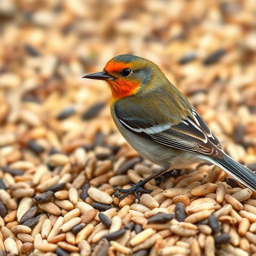 Peanuts for birds in mesh feeder