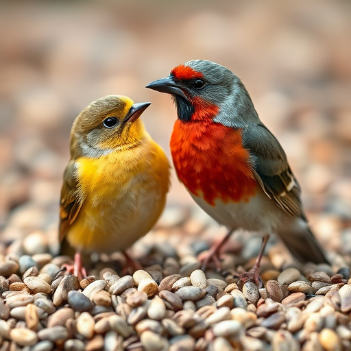 Peanuts for birds in mesh feeder