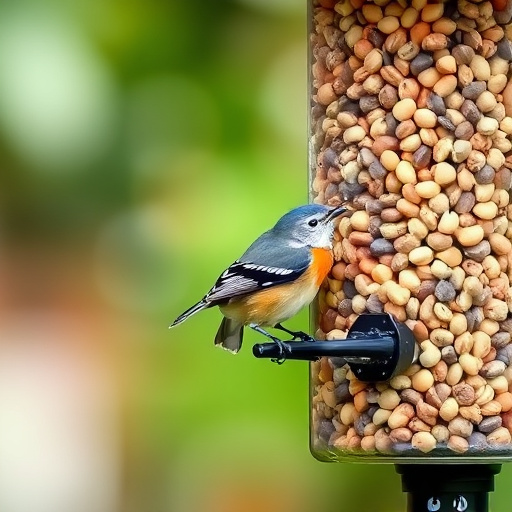 Peanuts scattered for visiting birds