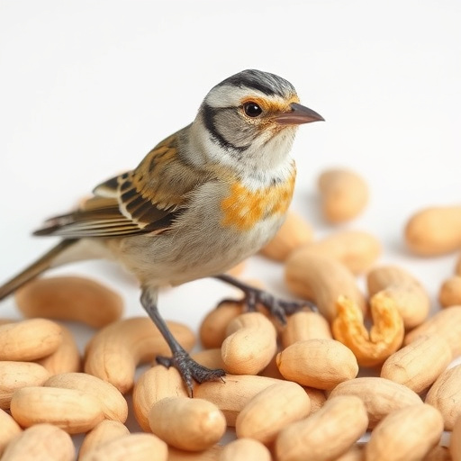 Peanuts spilling from open seed bag