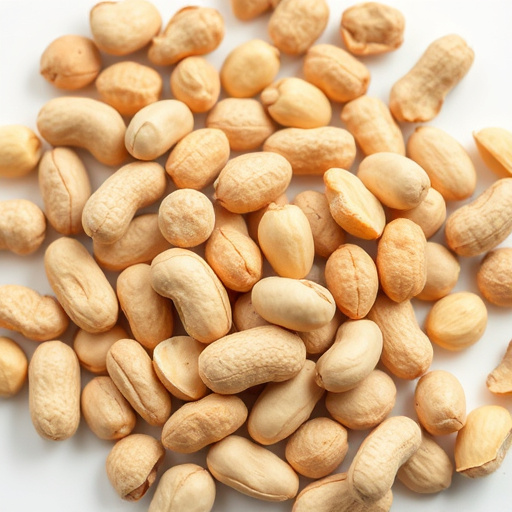 Peanuts spilling from open seed bag
