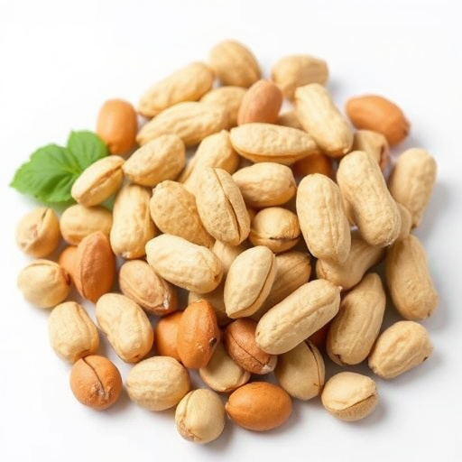 Peanuts spilling from open seed bag