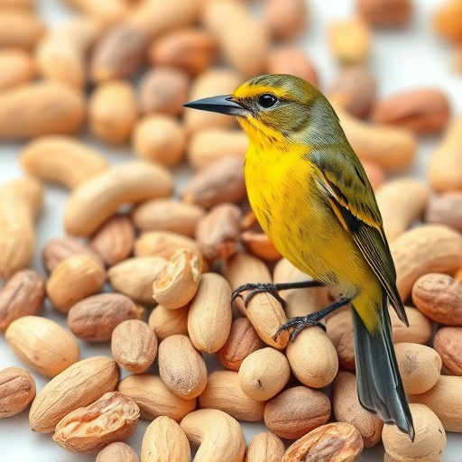 Peanuts spilling from open seed bag