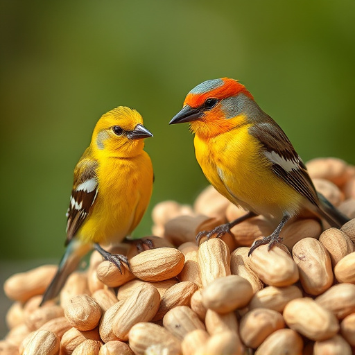 Peanuts spilling from open seed bag