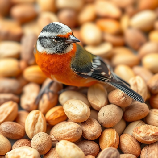 Peanuts spilling from open seed bag