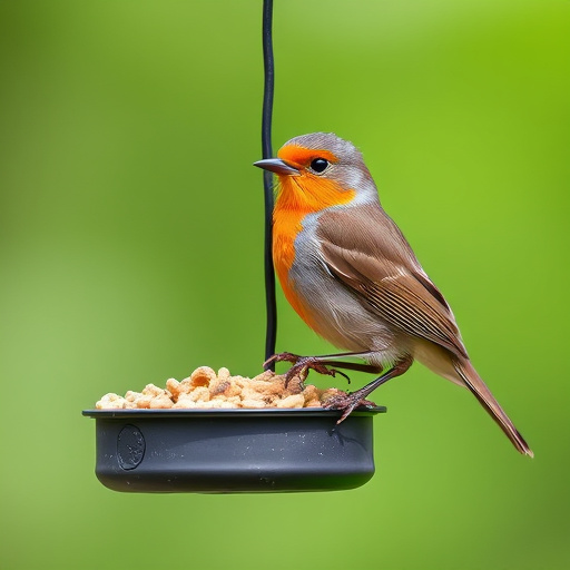 Perching finches enjoying dried mealworms