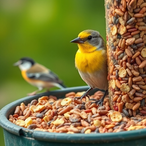 Promotional sale sign on bird food