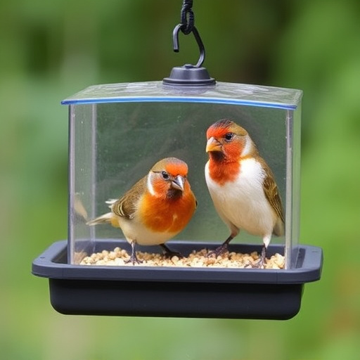 Raised bird tray with protective roof