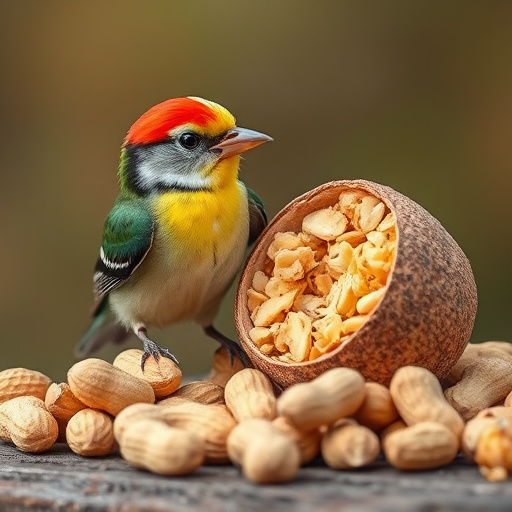 Refill scoop of peanuts for birds