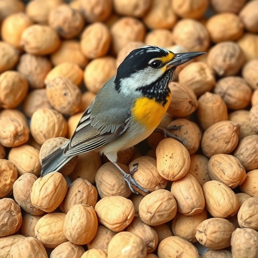 Refill scoop of peanuts for birds