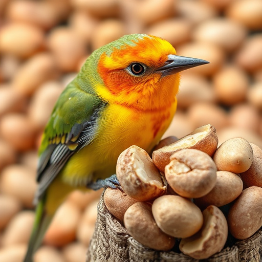 Refill scoop of peanuts for birds
