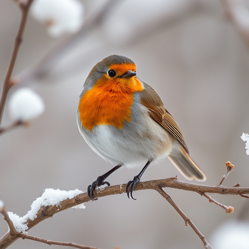 Robin enjoying insect-rich seed mix