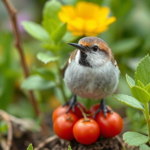 Robin enjoying insect-rich seed mix