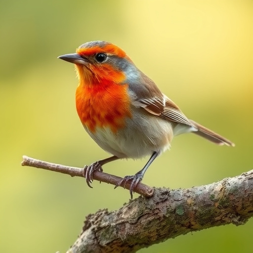 Robin feeding on mealworms in dish