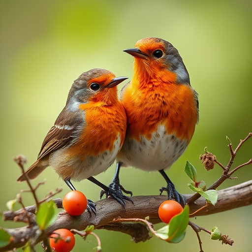 Robin feeding on sunflower hearts