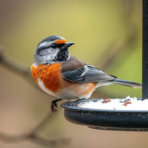 Robin feeding young with insects