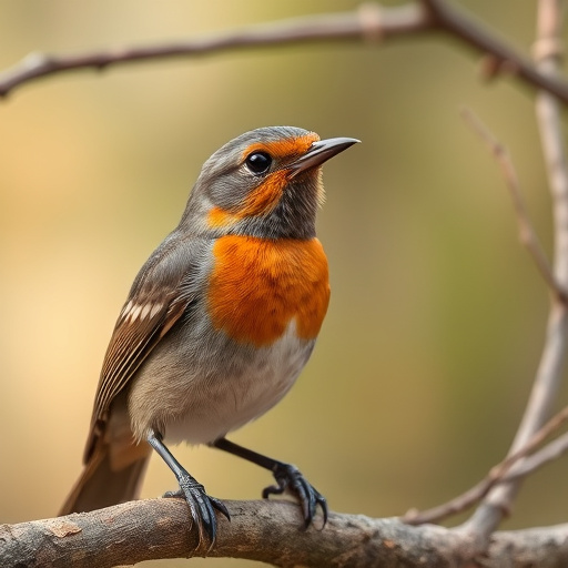 Robin near tray of suet pellets