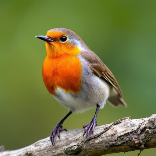 Robin nibbling on chopped fruit pieces
