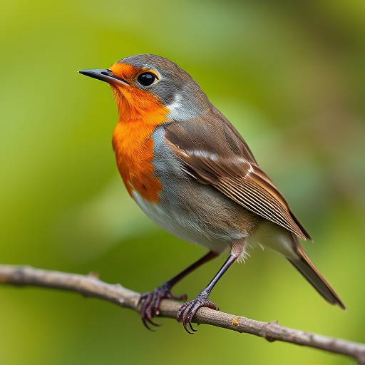 Robin nibbling on chopped fruit pieces