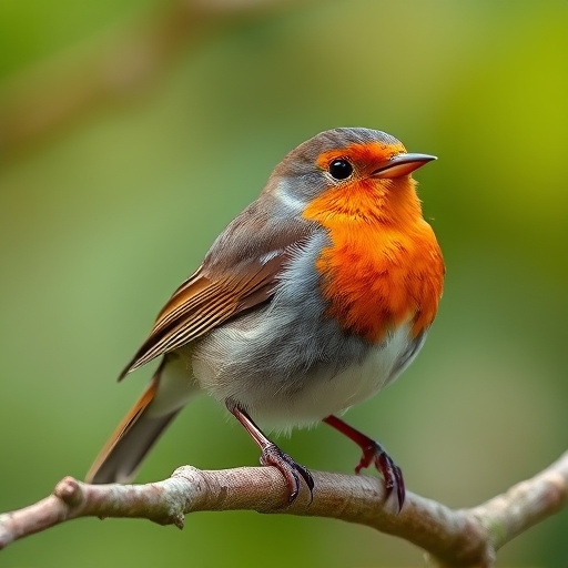 Robin nibbling on chopped fruit pieces