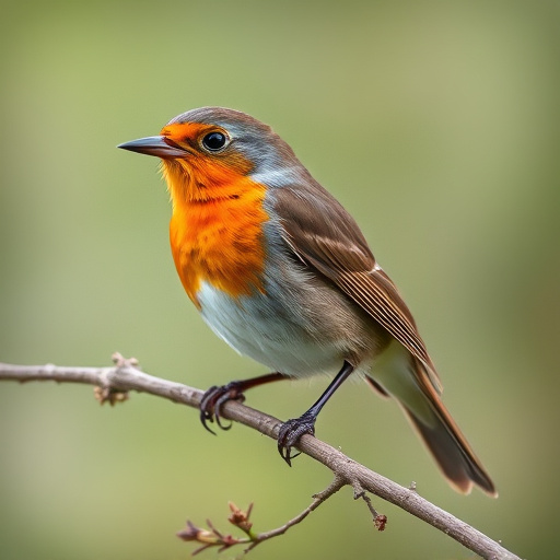 Robin pecking at suet pellets