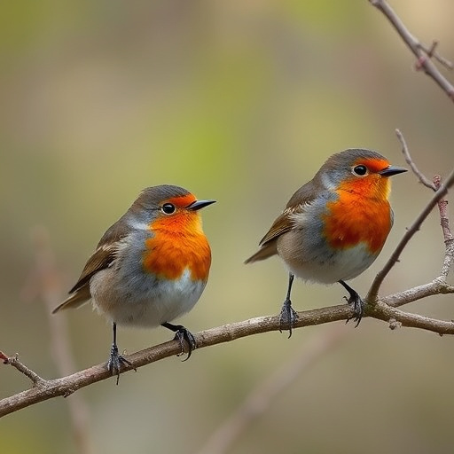 Robin pecking food from bird table