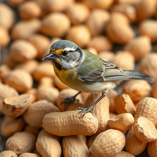 Robin perched near peanut feeder