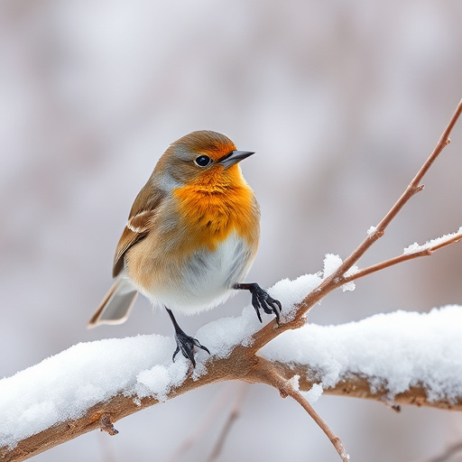 Robin perched near peanut feeder