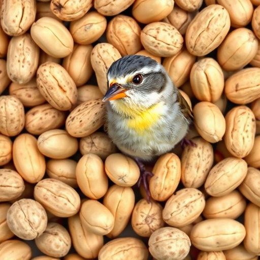 Robin perched near peanut-filled feeder