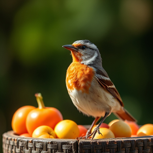 Robins eating mealworms from hand