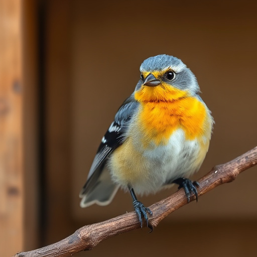 Rustic bird box with roof shingles