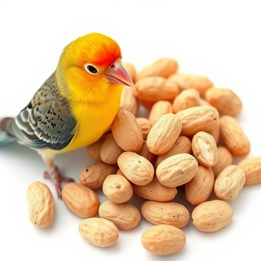 Rustic container filled with bird peanuts