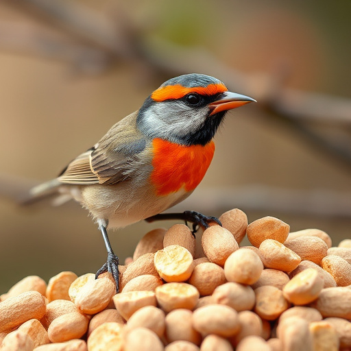 Selection of bird peanuts in bags